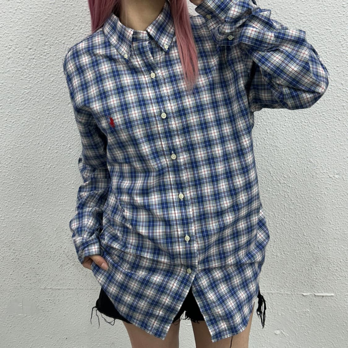 폴로 랄프로렌 레드포니 네이비체크 셔츠 L 상품이미지1