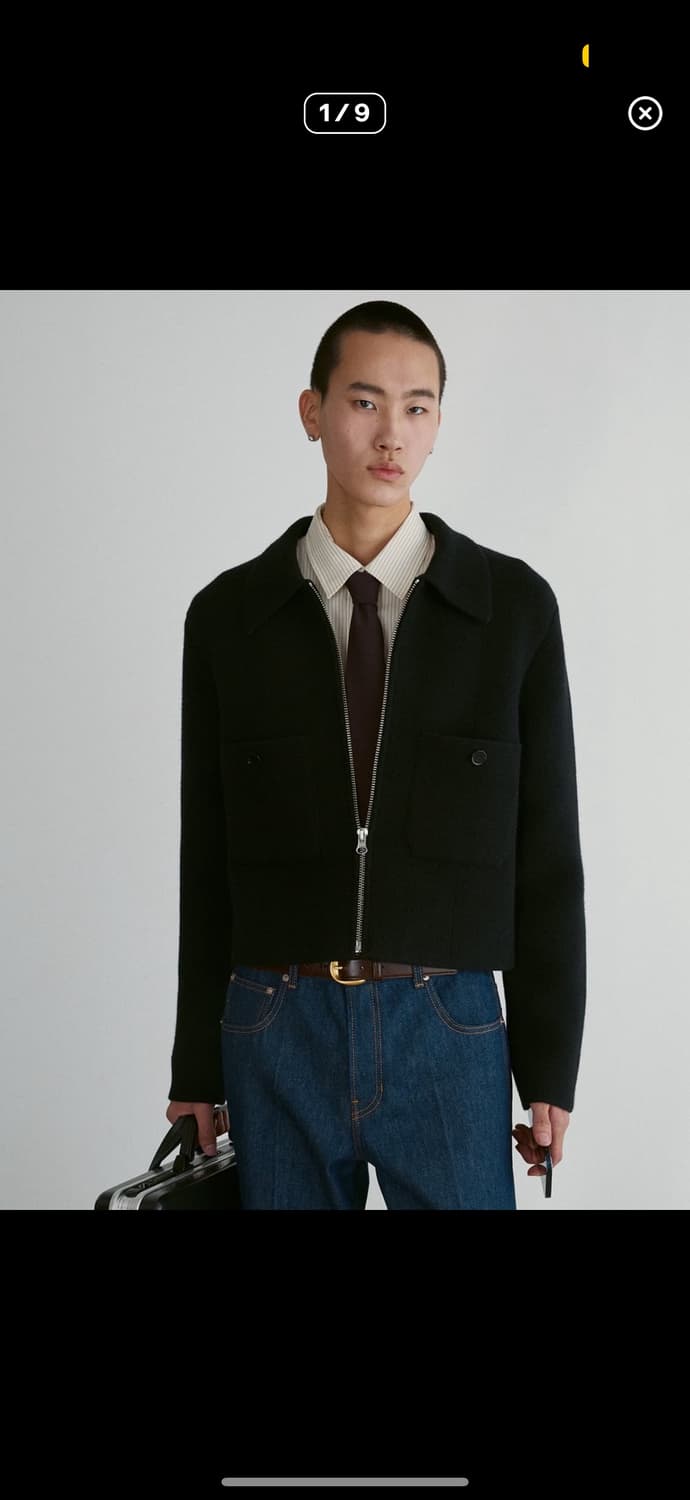 렉토 애즈라 컴팩트 니트 집업 점퍼 블랙 상품이미지1