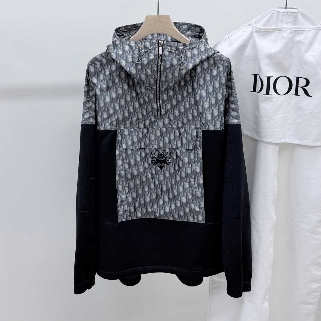 [S+급/2XL] 디올 x 스투시 오블리크 후드 아노락 자켓 블랙 상품이미지1