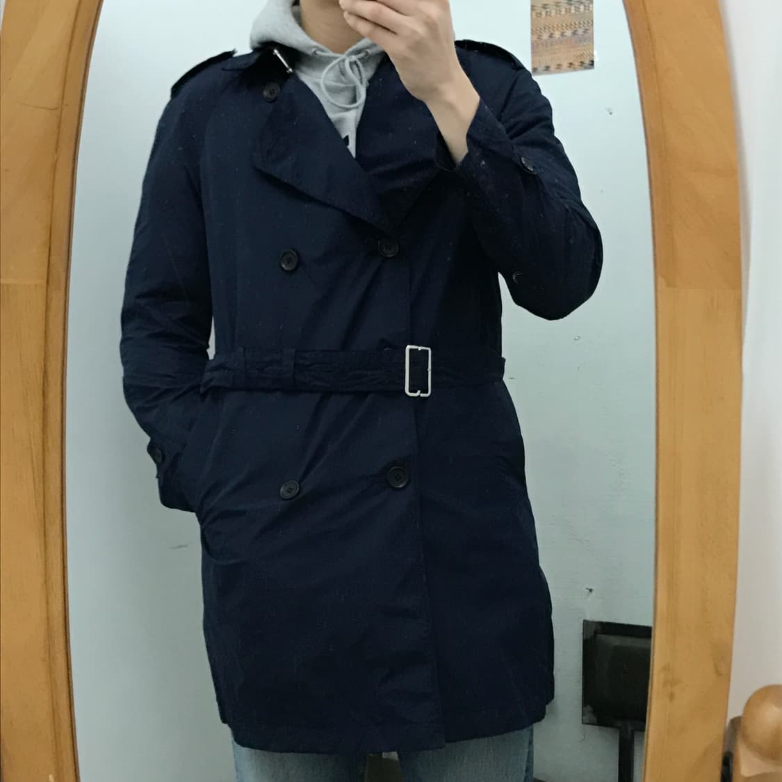 글로벌워크 네이비 트렌치 코트 내피포함 남성 102 여성 프리사이즈 상품이미지7