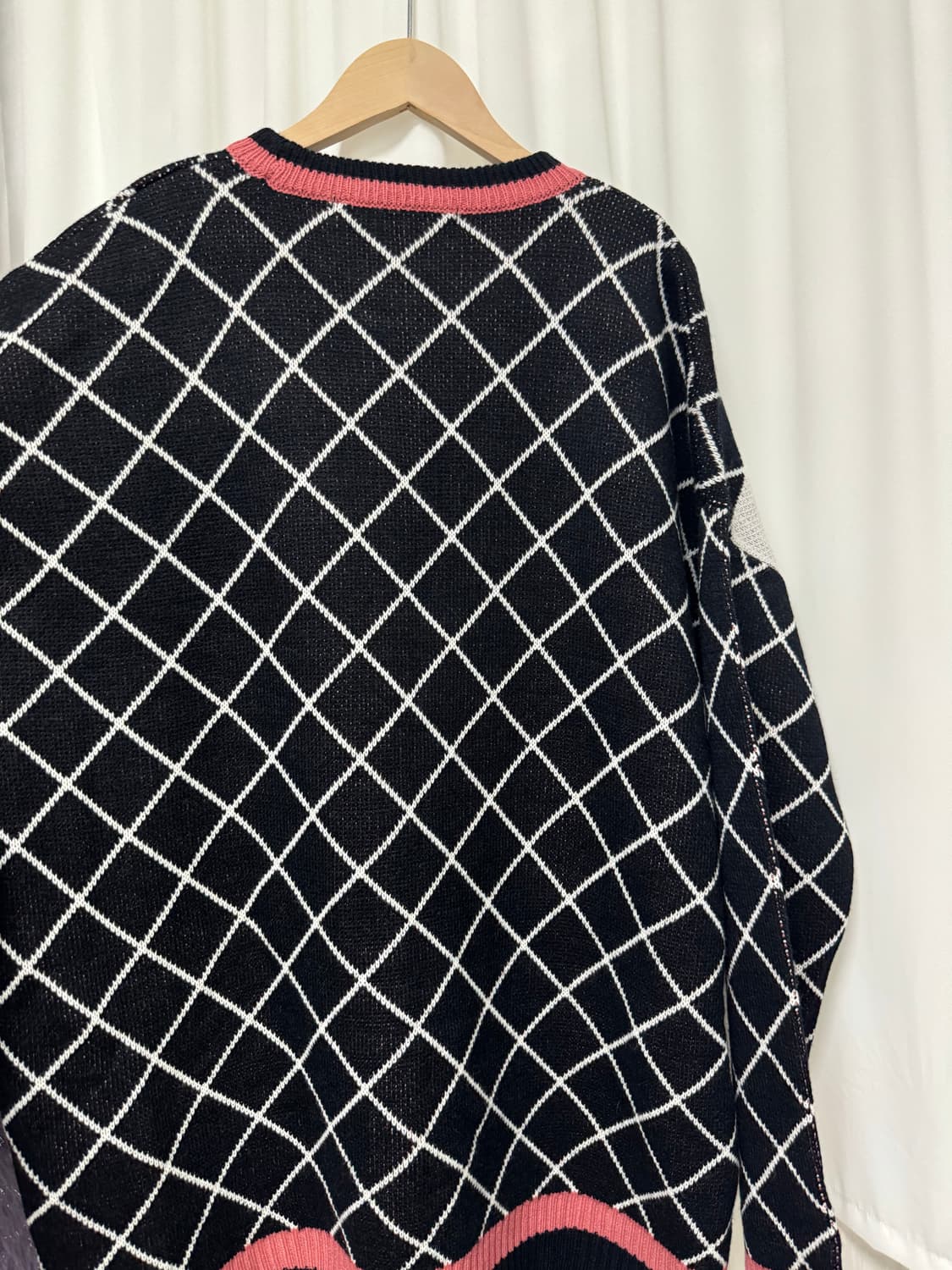 박시핏 체크 니트 상품이미지3