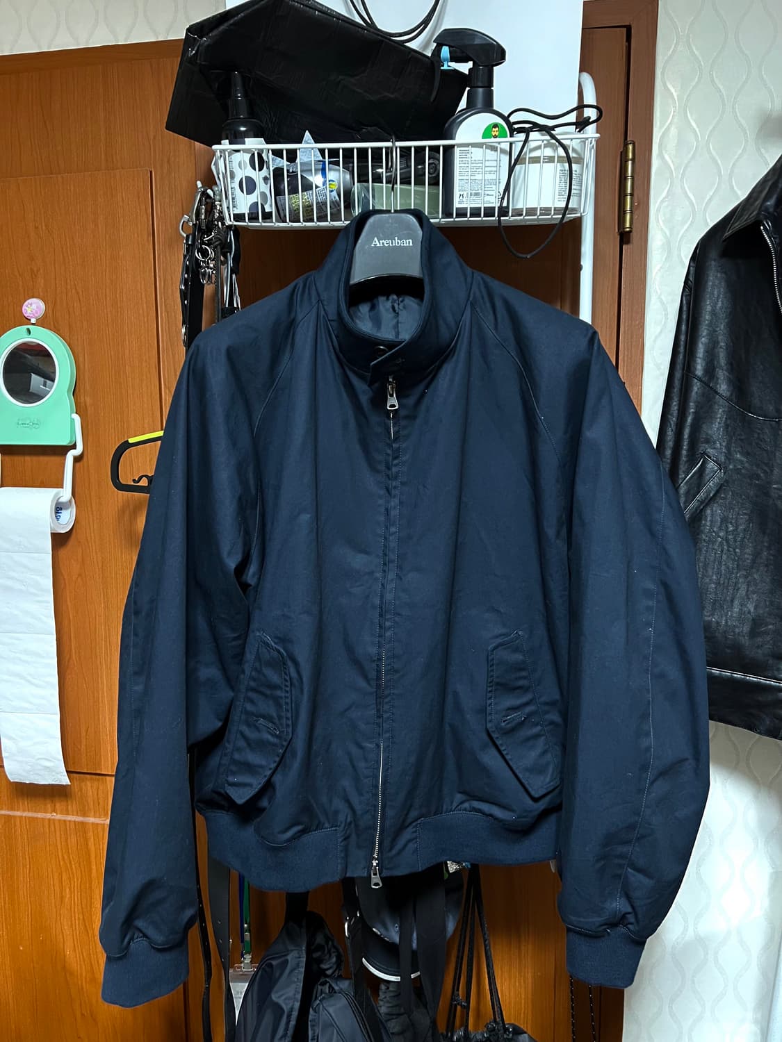 [L]무신사스탠다드 코튼 해링턴 재킷 네이비 상품이미지2