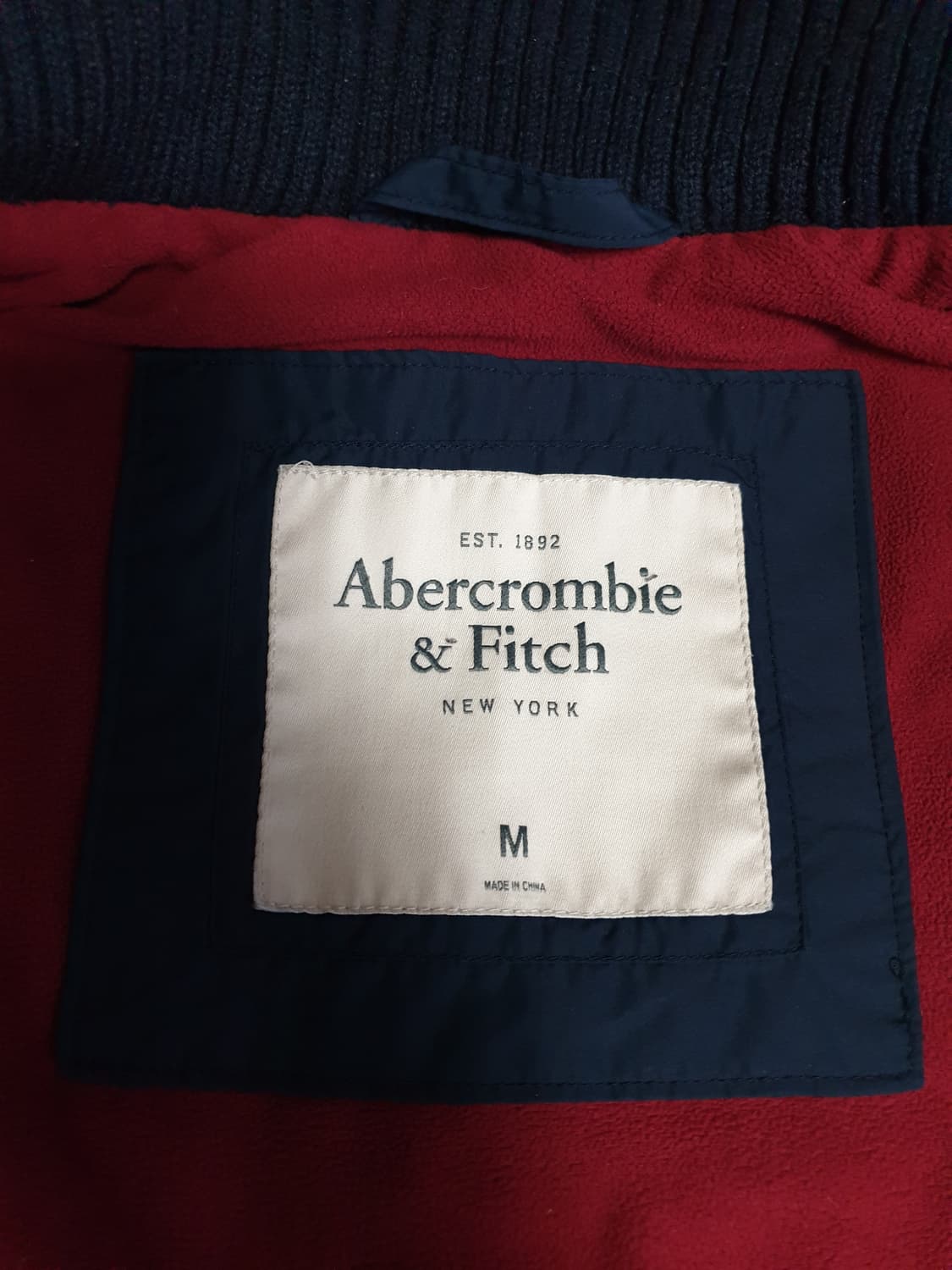 아베크롬비 니트배색 기모 경량패딩 조끼 네이비 (M) 상품이미지6