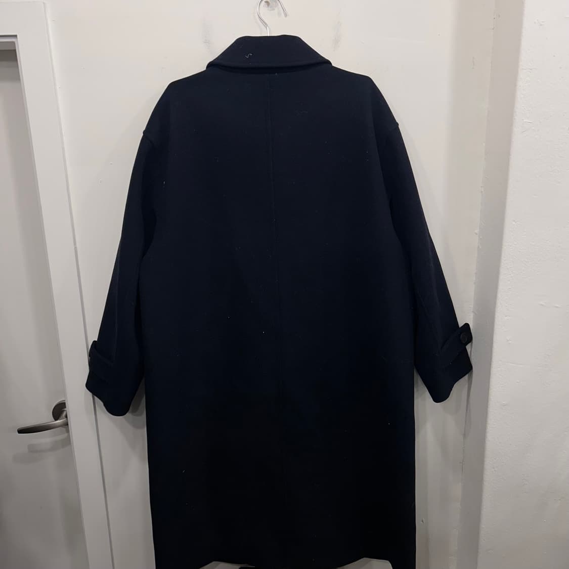 키뮤어 울 모직 오버핏 카라 롱 더플코트 상품이미지5