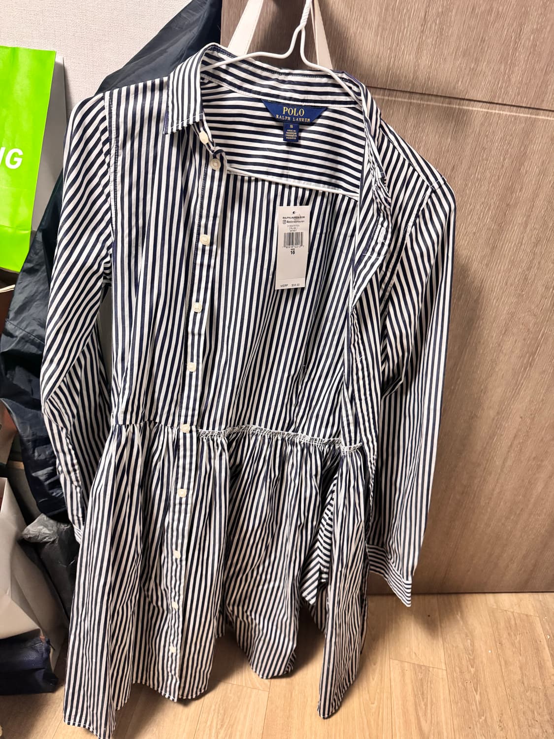 폴로 스트라이프 여성 셔츠 원핏 상품이미지5