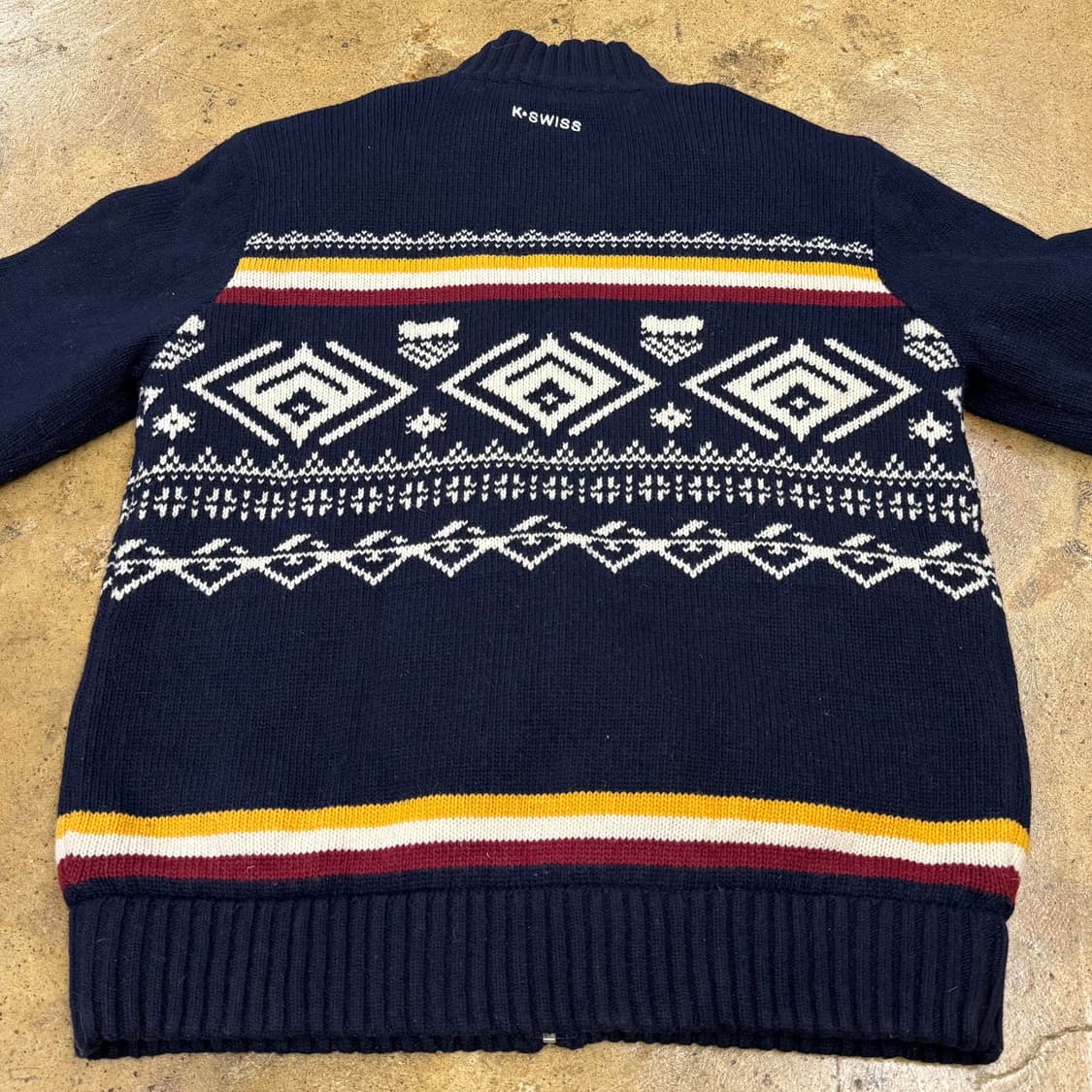 [정품/105] K-swiss 빈티지 코위찬 니트 집업 b16 상품이미지4