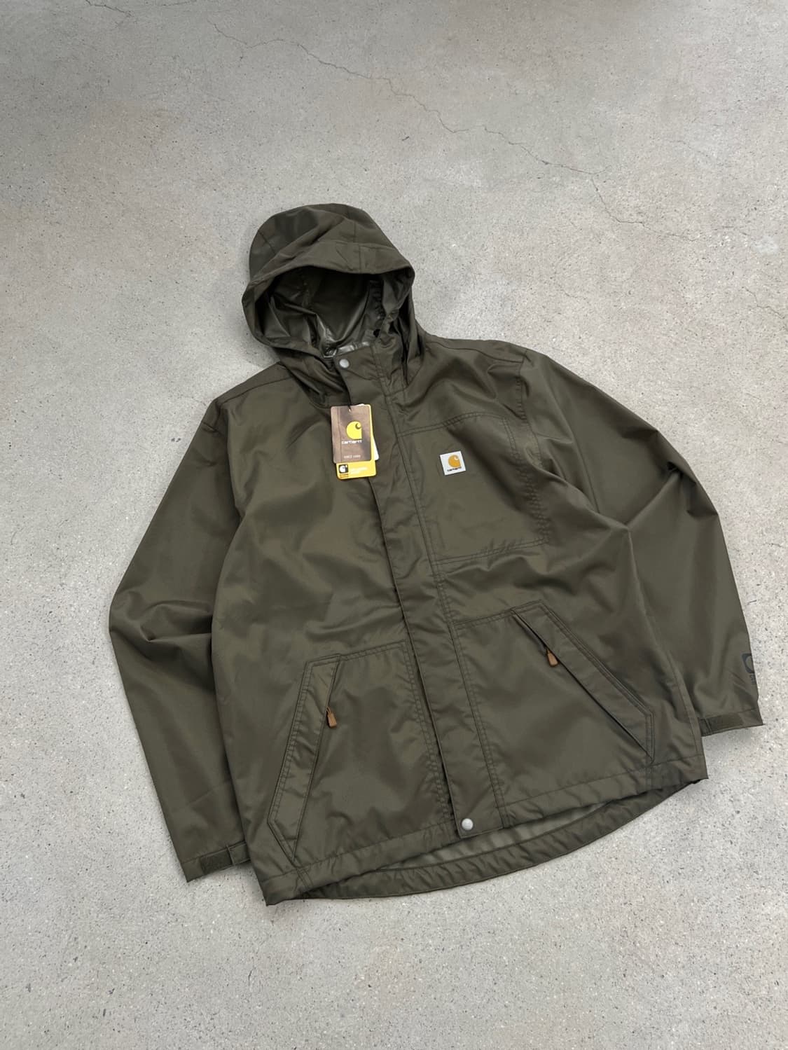 (새상품) 칼하트 카키 스톰디펜더 레인 자켓 상품이미지3