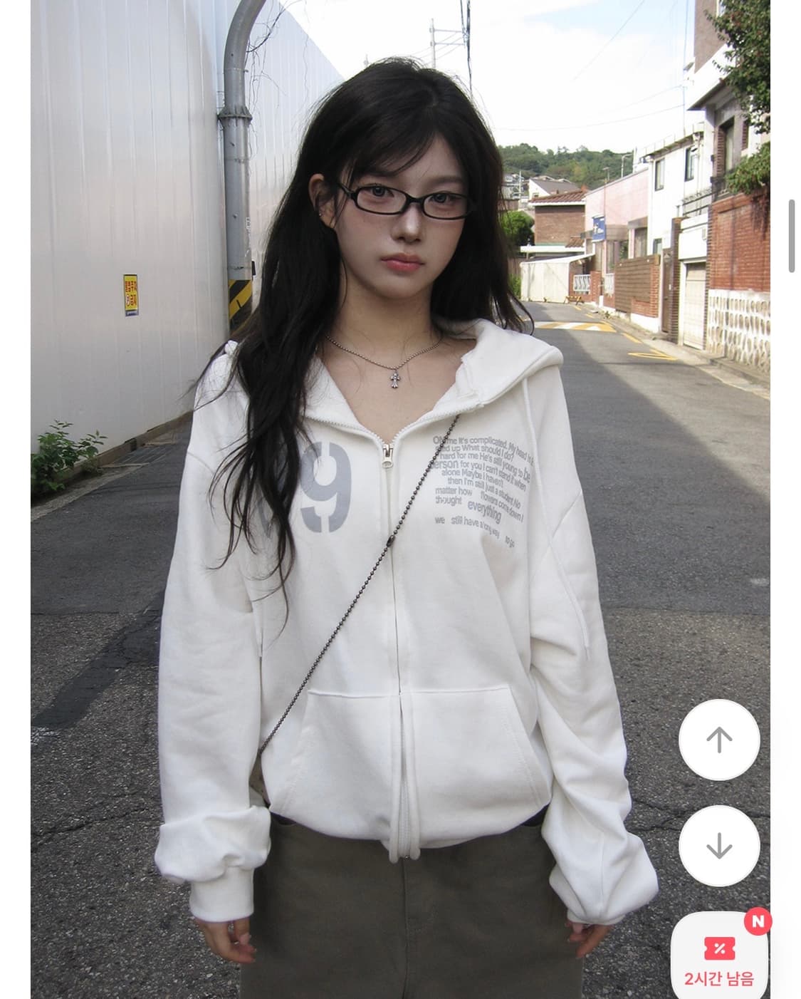 에이블리 남여공용 레터링 루즈핏 투웨이 후드집업 (새상품) 상품이미지1