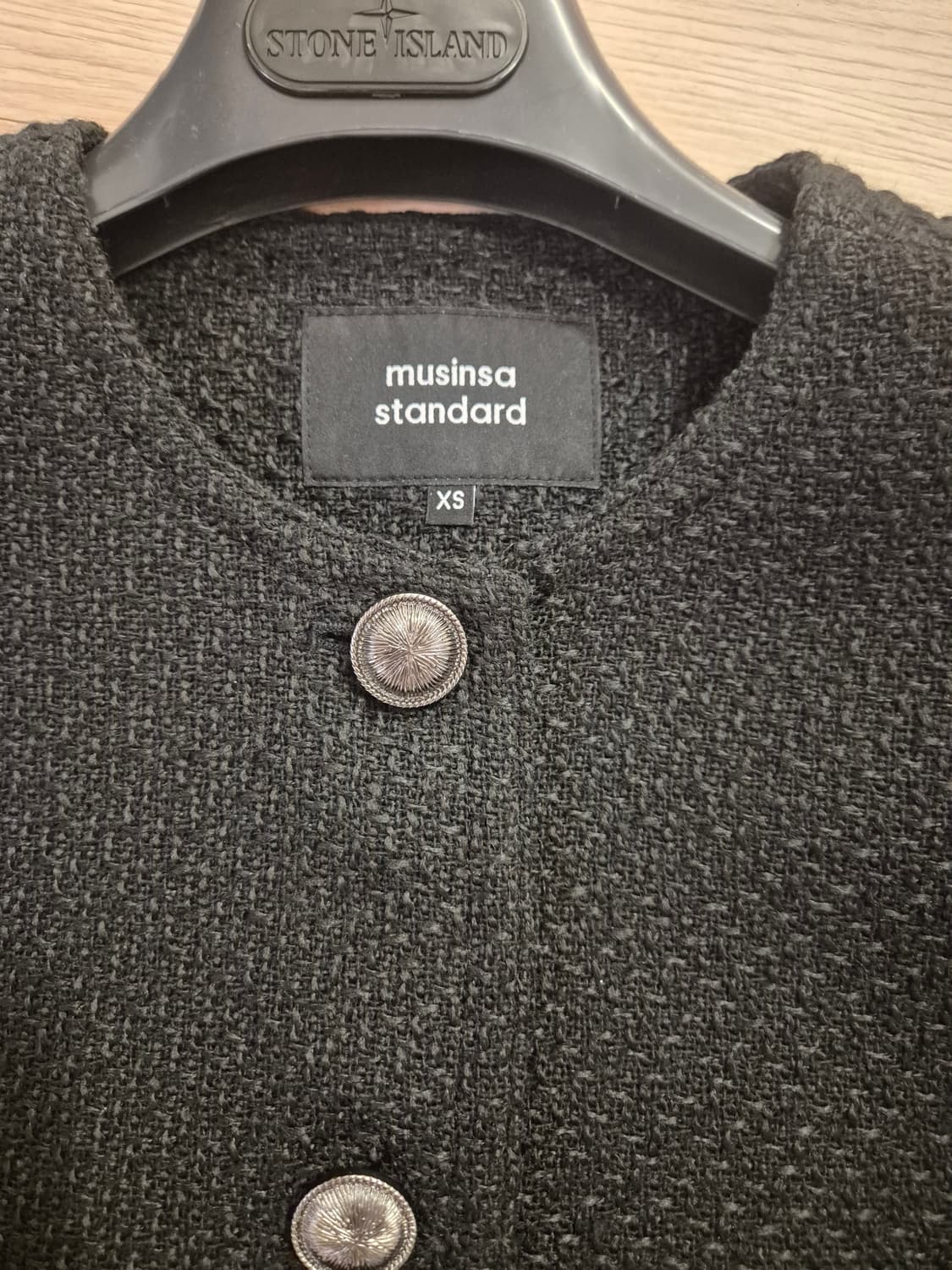 무신사스탠다드 여성 블랙 트위드 자켓 XS 상품이미지3