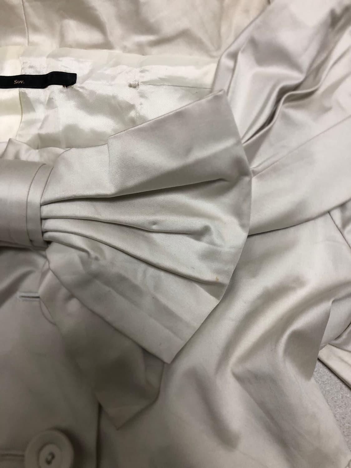 리본 오프숄더 트렌치 숏코트  상품이미지5