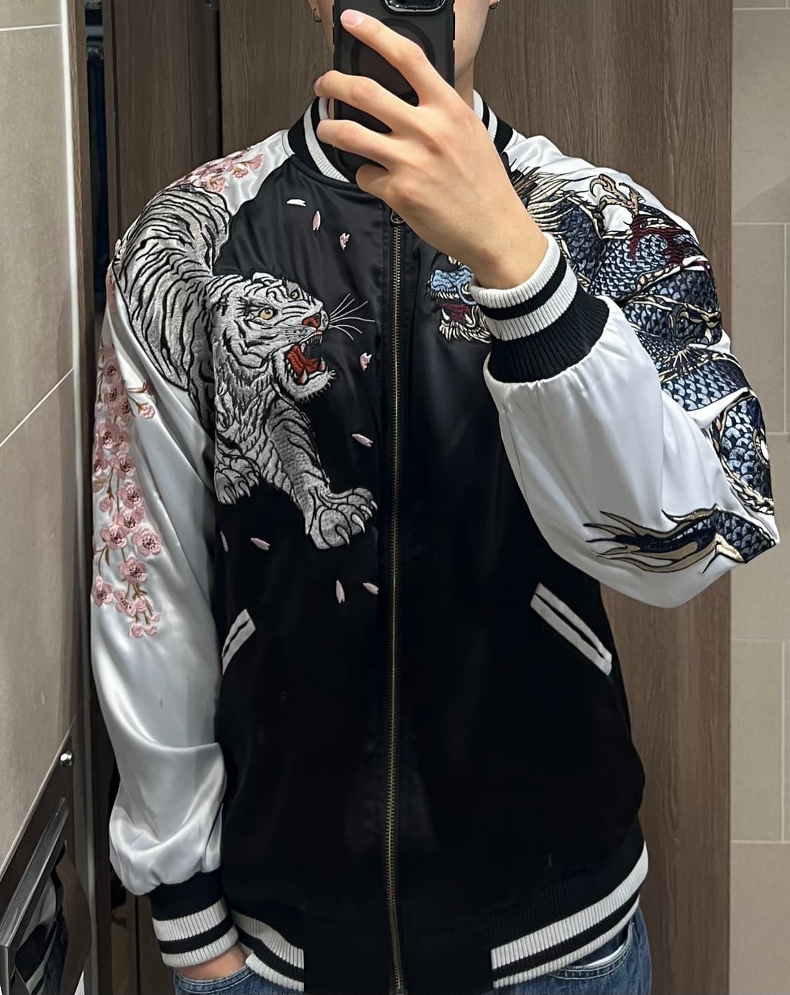 호랑이 용 현무 주작 벚꽃 스카잔 상품이미지5