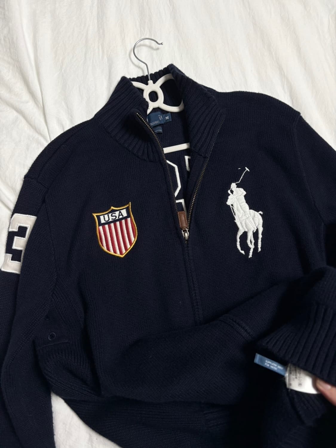 폴로 빅포니 usa 네이비 니트집업 상품이미지4