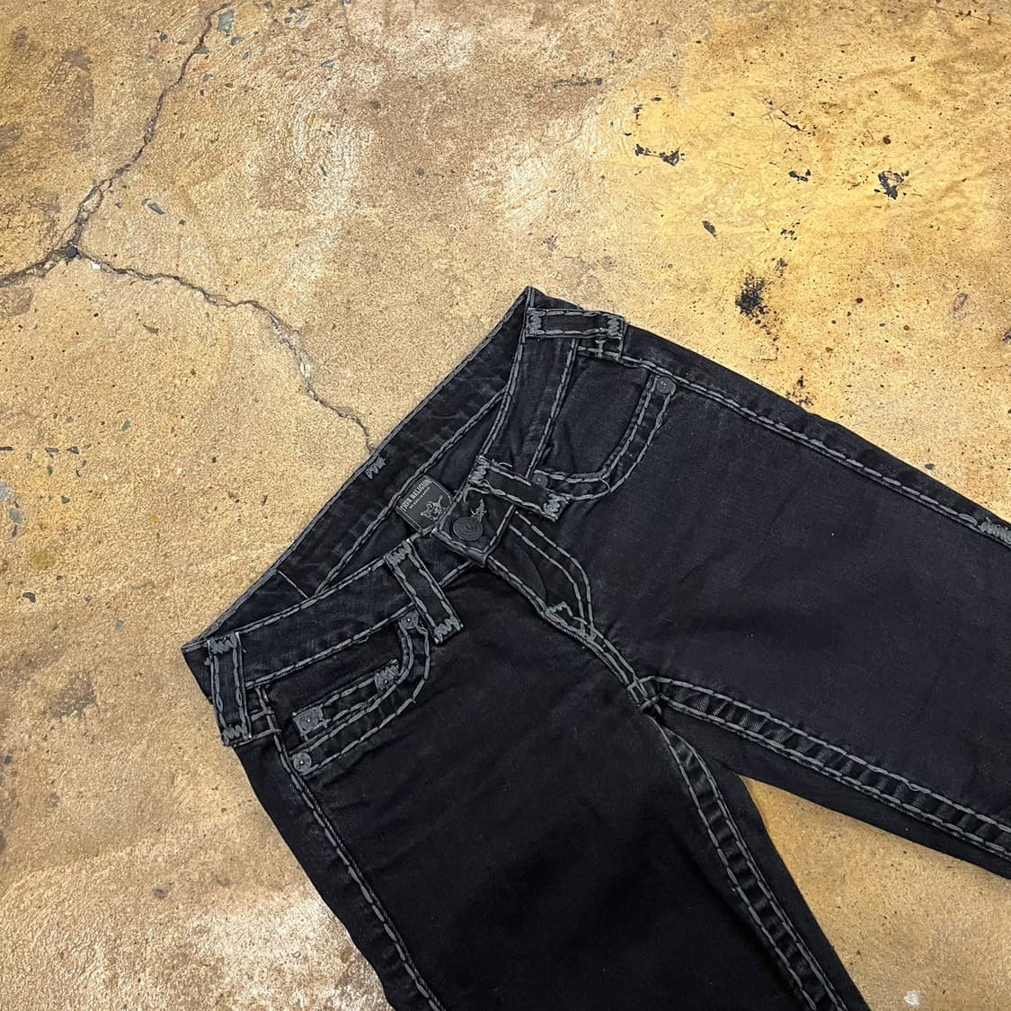 [정품/25] 트루릴리젼 블랙 스티치 데님 바지 b18 상품이미지1