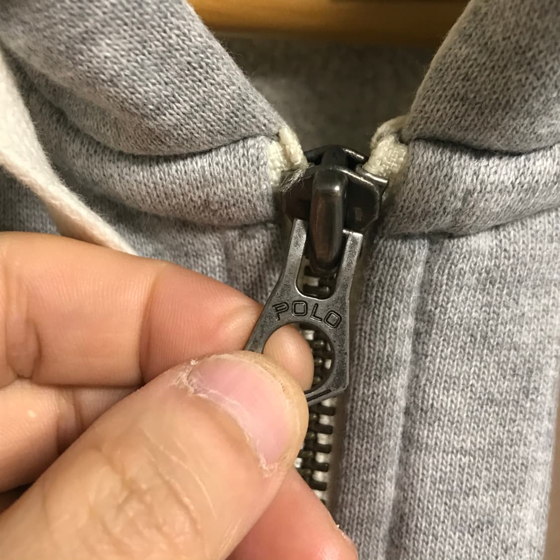 폴로 와플 그레이 후드집업 상품이미지6