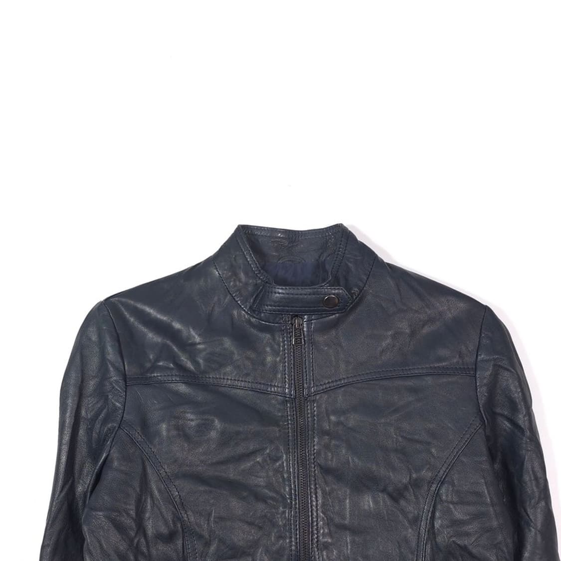 BATA 이태리 램스킨 하이넥 레더 자켓 S 상품이미지3