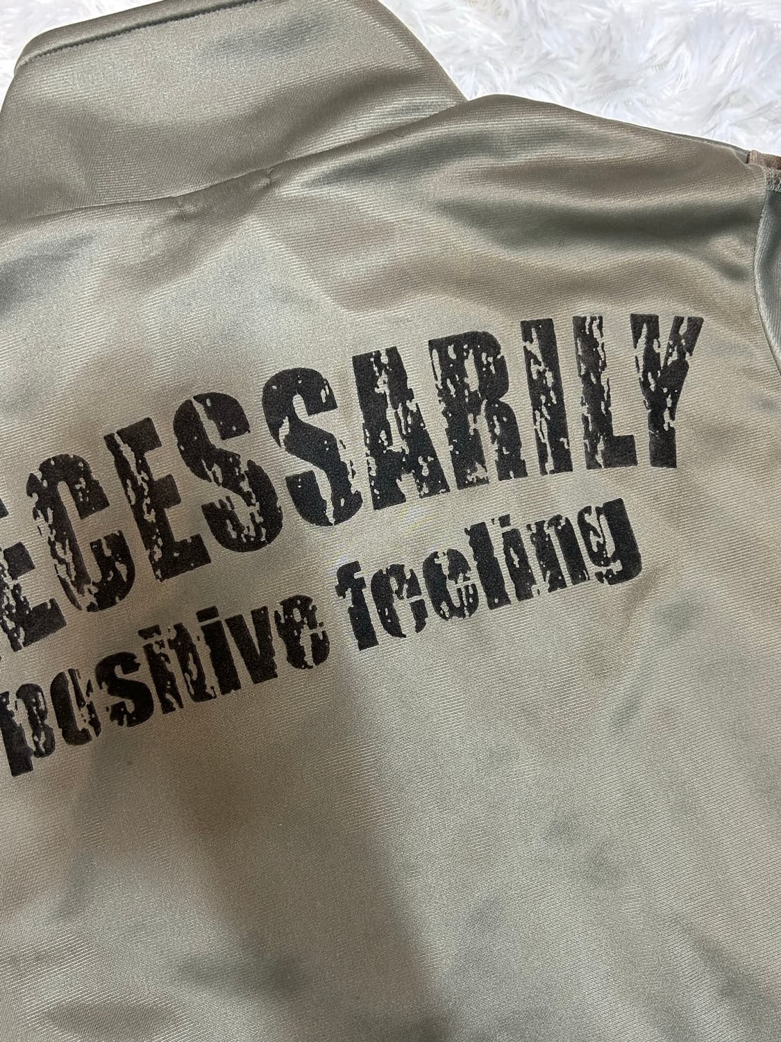 vintage khaki jersey zip-up 상품이미지6