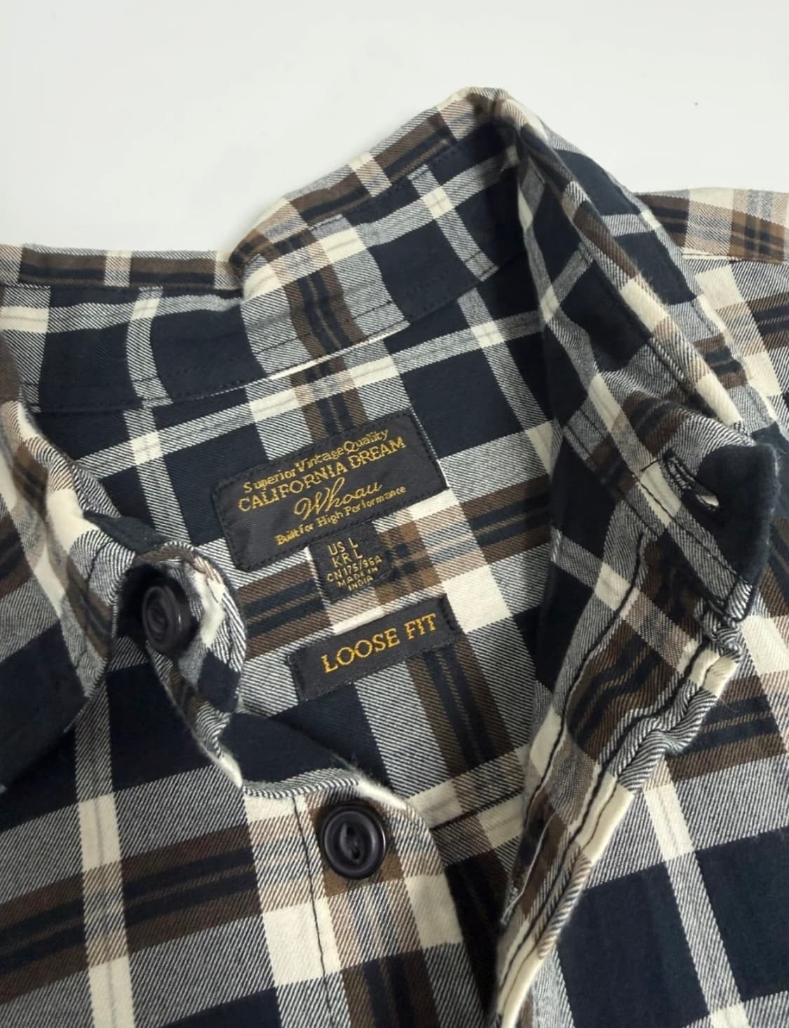 후아유 체크 셔츠 (L) 상품이미지4