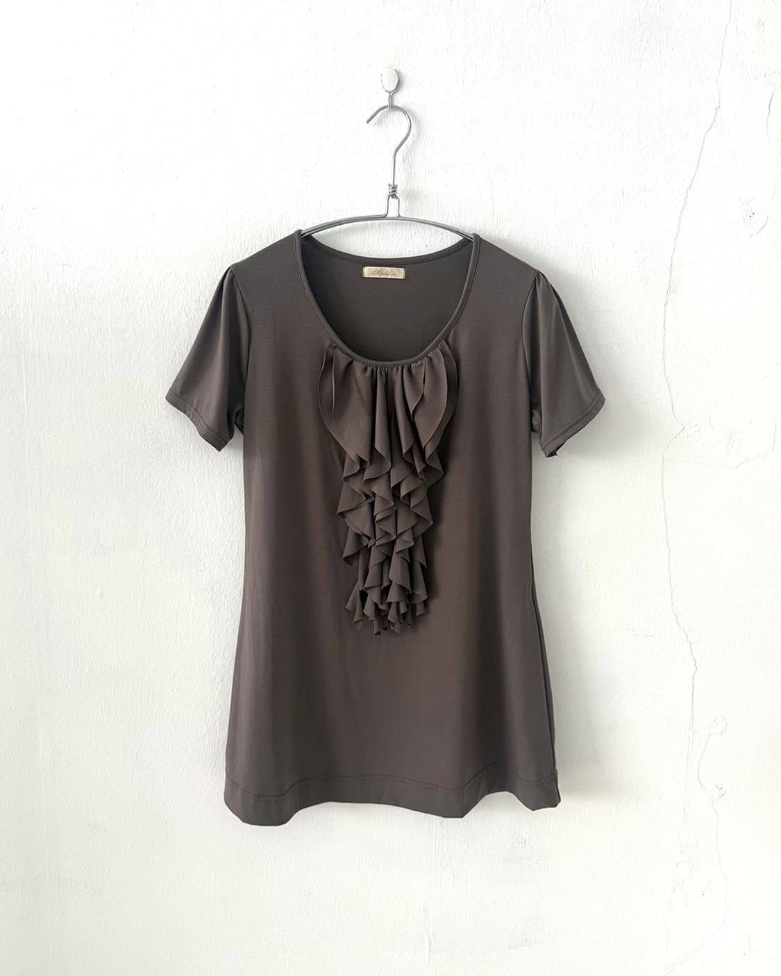 Dark Brown Ruffled Mini Dress 상품이미지7