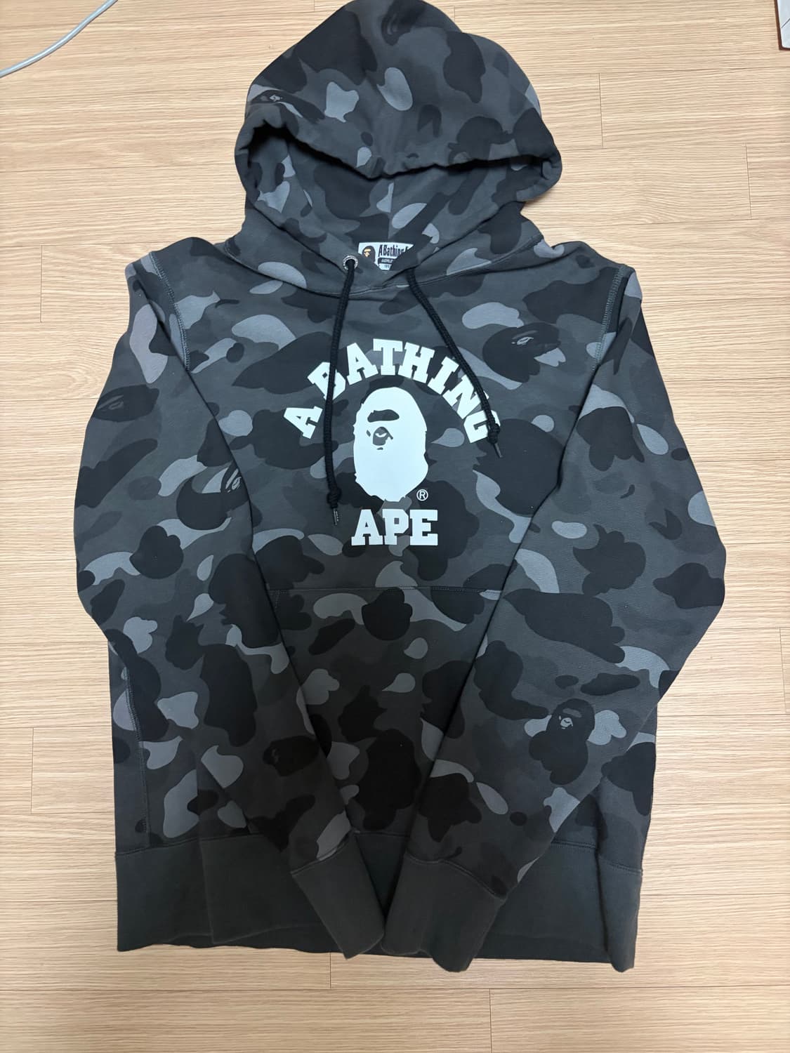 베이프 카모 칼리지 검정 후드티 상품이미지2