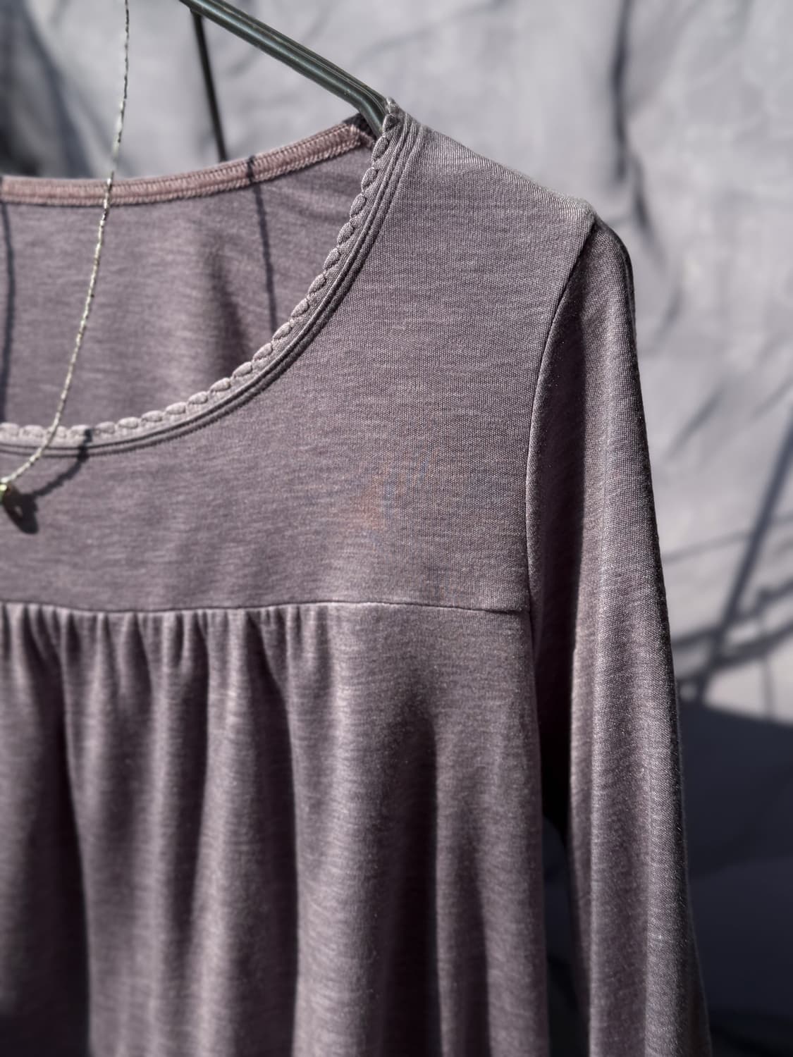 Lavender Stitched Shirring T-Shirt 0158 상품이미지5