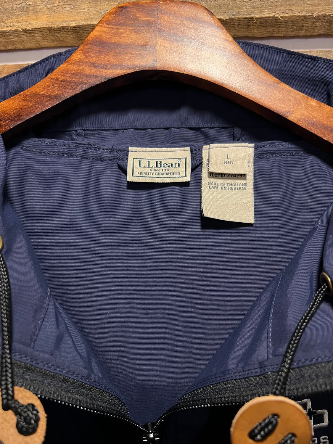 [L]L.L.Bean USA 엘엘빈 네이비 나일론 후드 아노락 자켓 상품이미지2