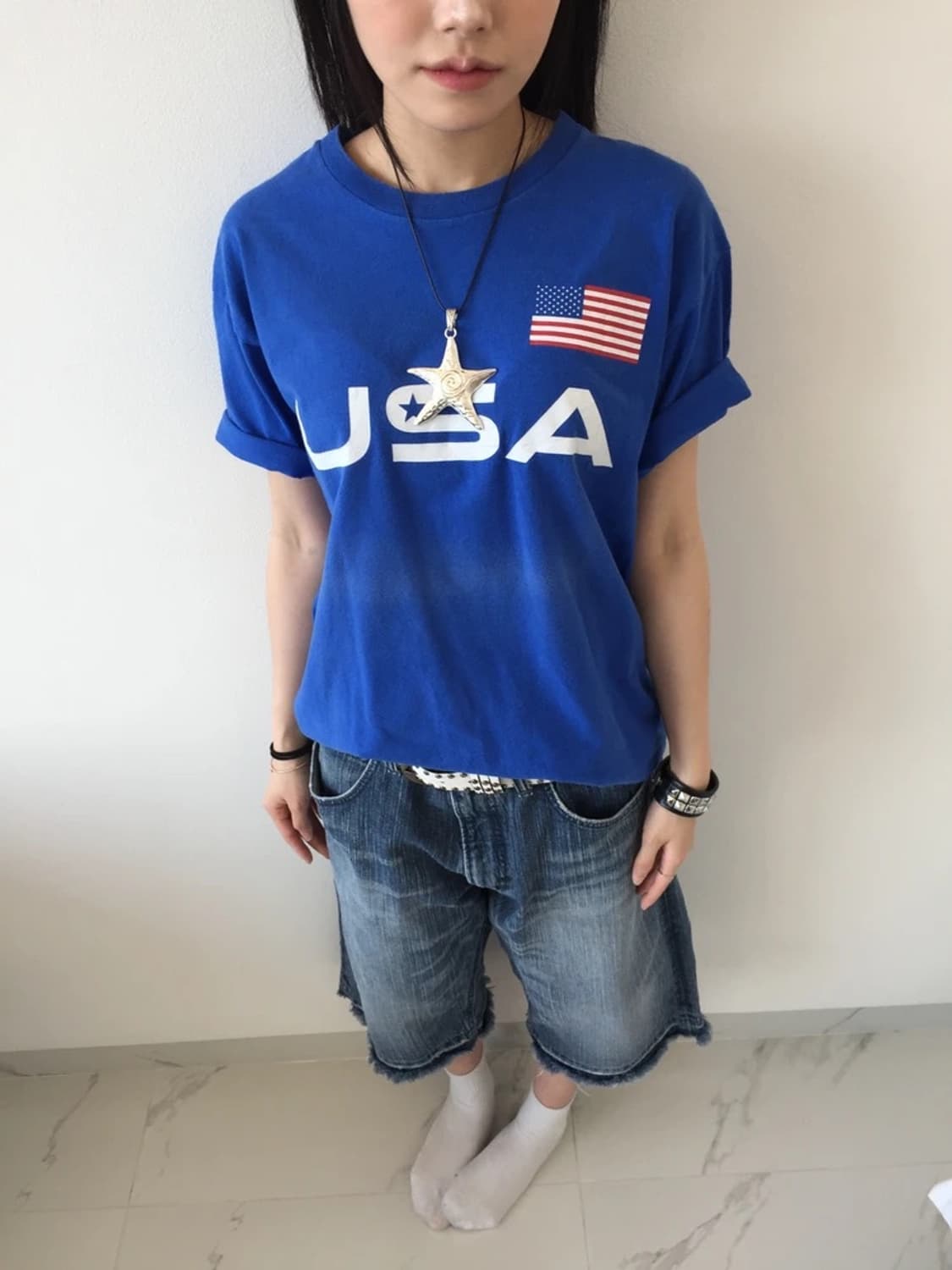 USA Samsung Sleeve Logo Tee in 상품이미지2