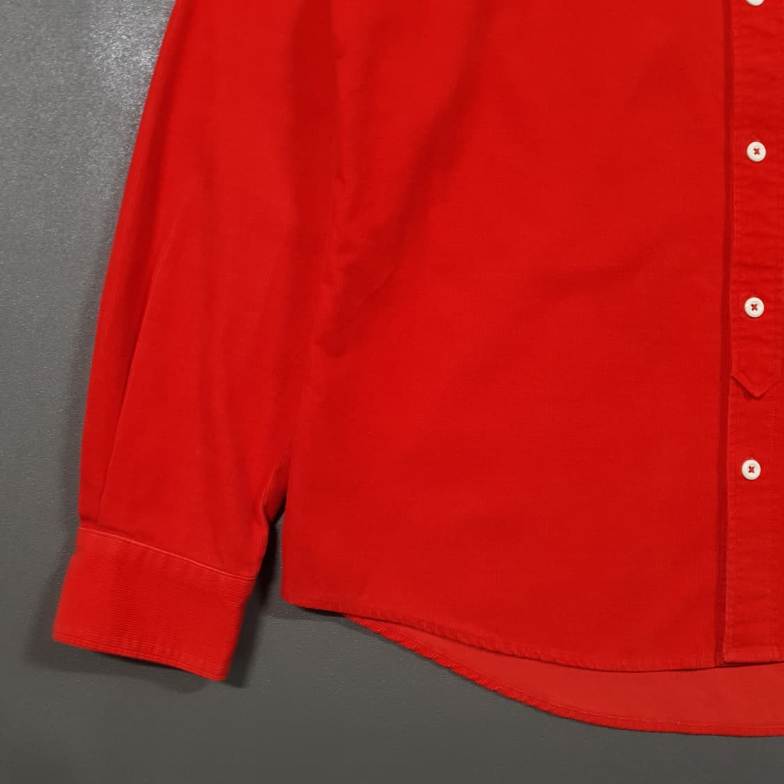 100 (L) 라코스테 라이브 크록 포켓 코듀로이 셔츠 골덴 남방 레드 상품이미지3