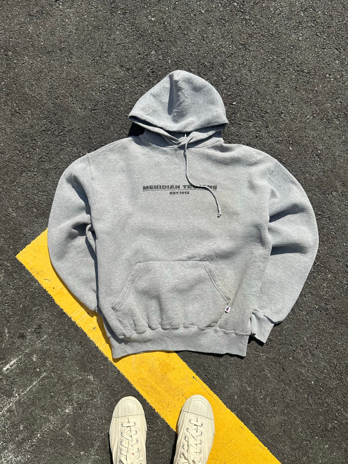 90’s Russell Athletic grey letters hood  상품이미지4
