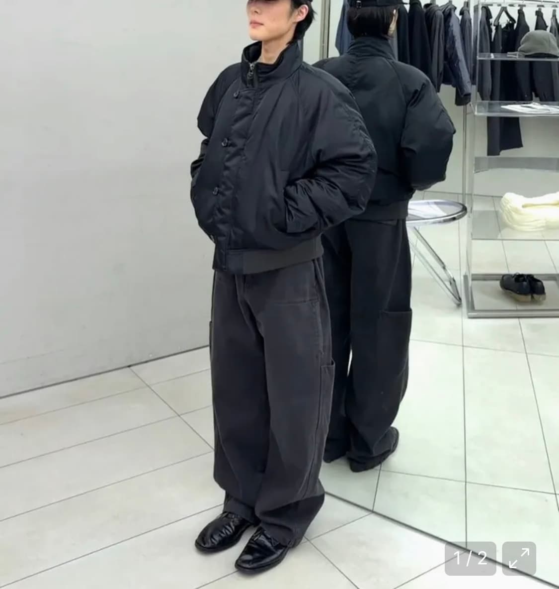 인사일런스 가먼트다이드 바텍 팬츠 CHARCOAL L사이즈 상품이미지4