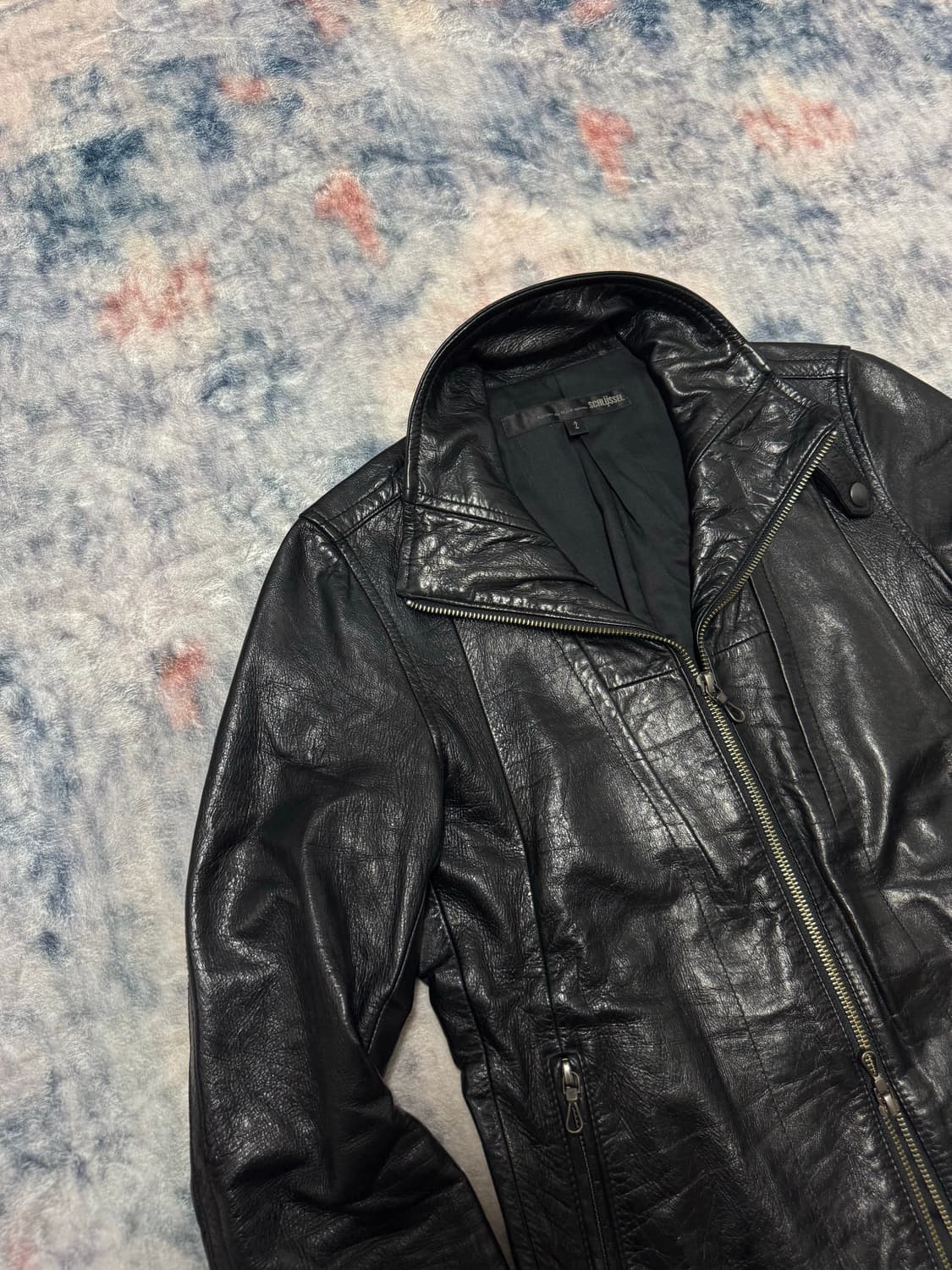Schlussel 00s lamb skin rider jacket 상품이미지3