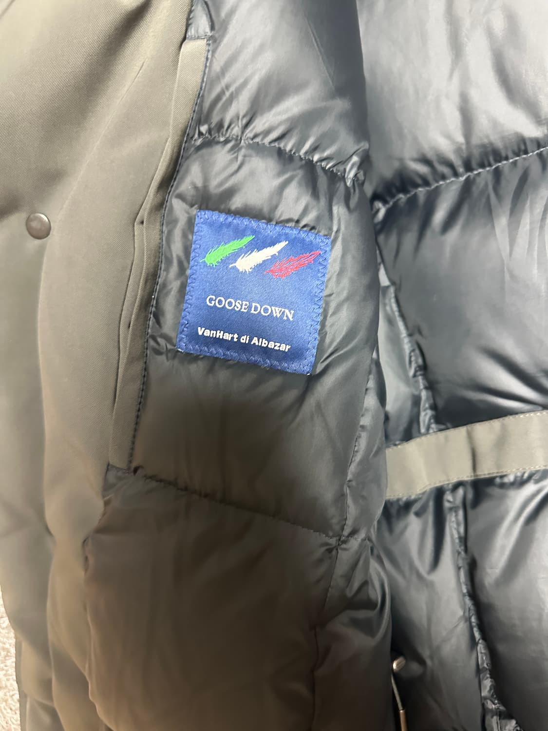 반하트 폭스퍼 구스다운 패딩 코트 카키 100 사이즈 상품이미지4