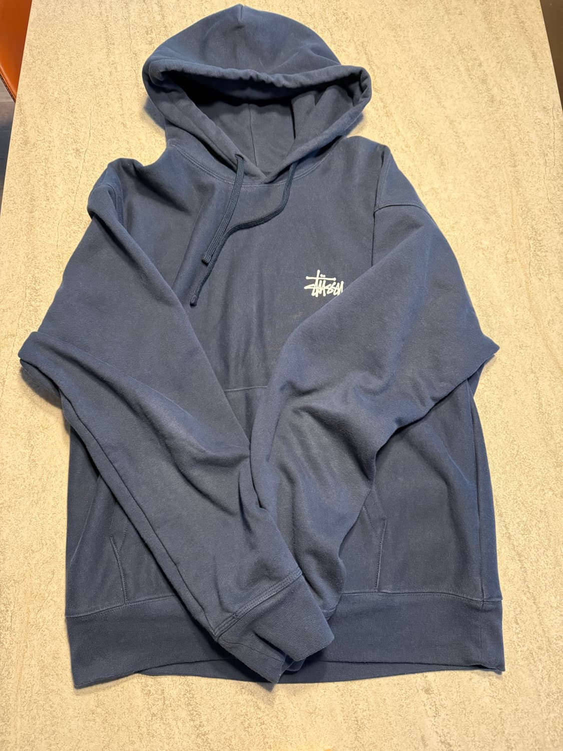스투시 네이비 후디 L 상품이미지2