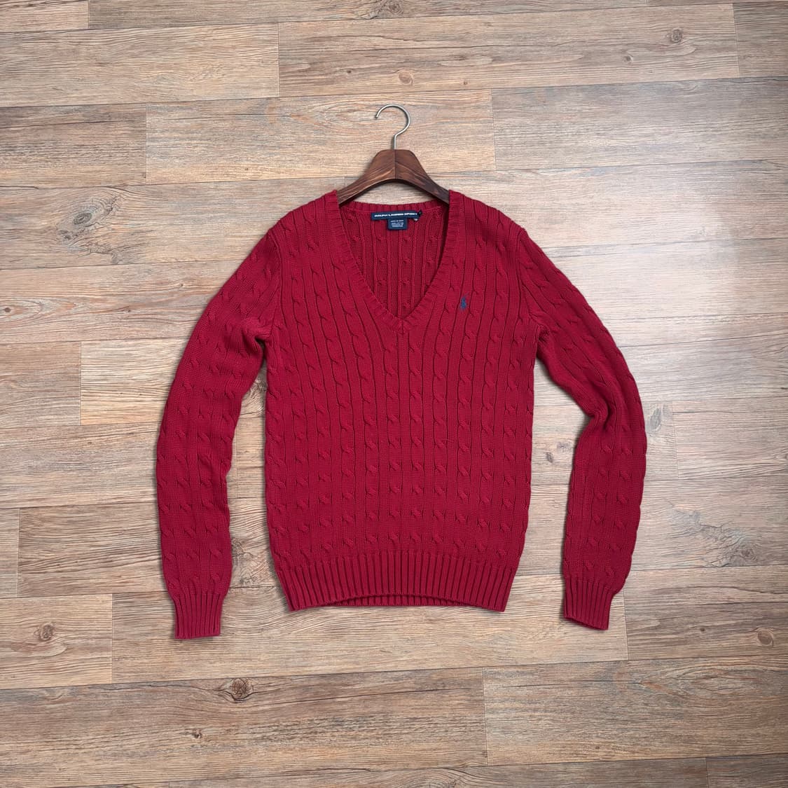 폴로 랄프로렌 여성 M 66 케이블 니트 레드 정품 수입 상품이미지1
