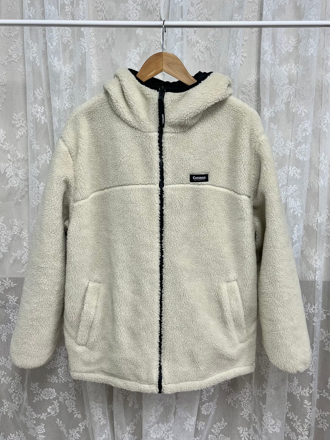 XL) 커버낫 리버시블 후리스 자켓 블랙 상품이미지3