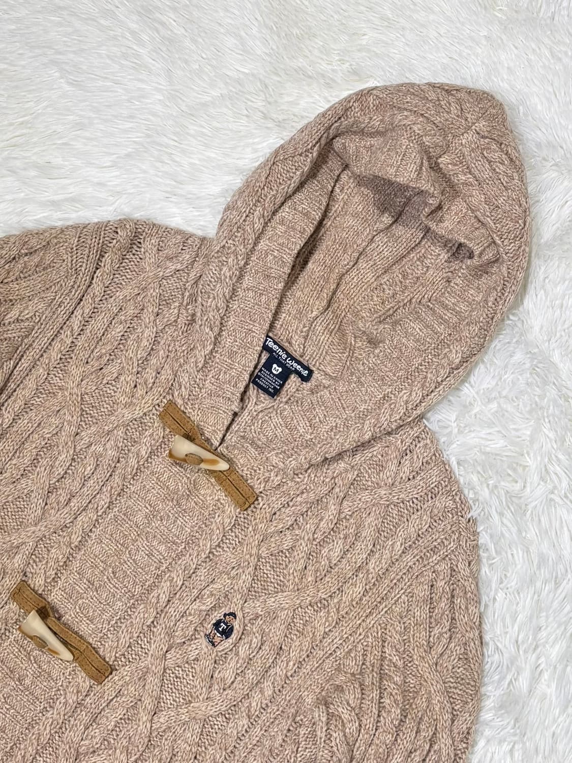 티니위니 베이지 스몰로그 더플 니트 코트 상품이미지4