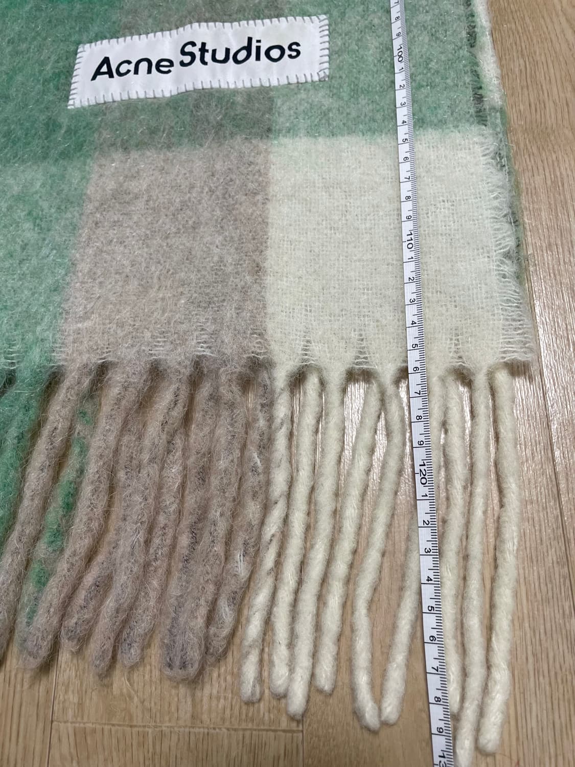 아크네 스튜디오 모헤어 체크 머플러 그린:) 알파카+모헤어+울머플러목도리 상품이미지6