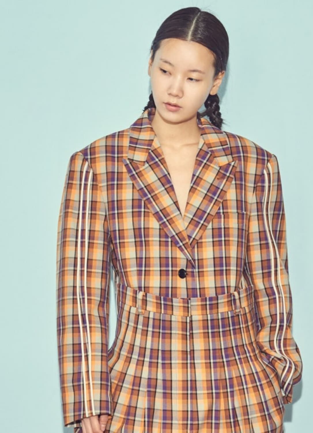 푸쉬버튼 유니크 BINDING체크자켓 상품이미지1