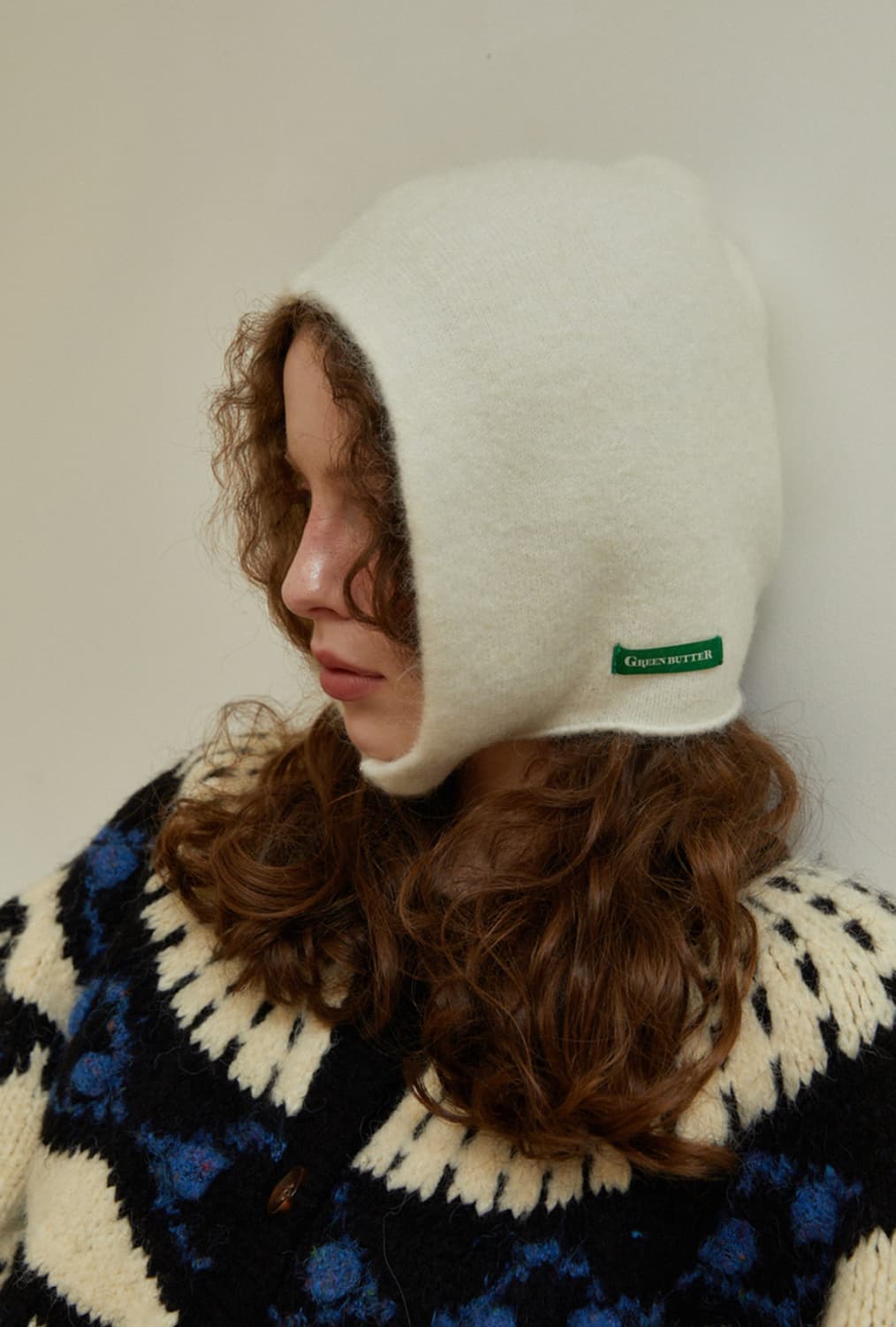 새상품 + 중고 ) 그린버터 바라클라바 아이보리&핑크 상품이미지2