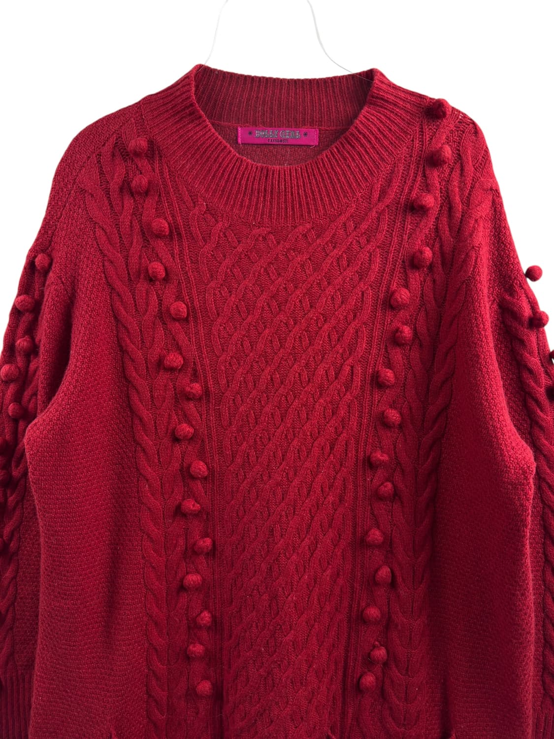 안나수이 레드 폼폼 롱니트1527 상품이미지3