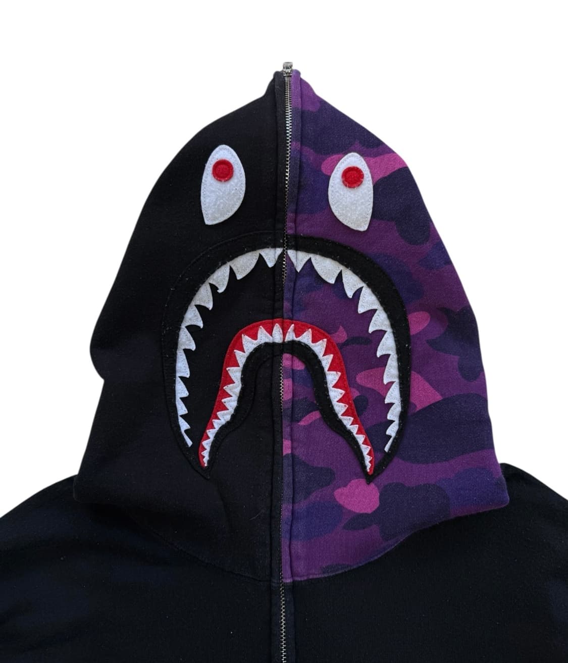 베이프 퍼플카모 샤크 후드집업 상품이미지5