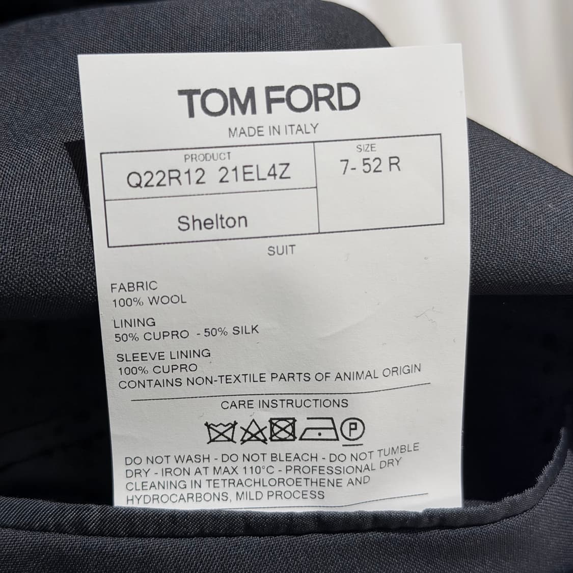 (A+/52) / 톰포드 쉘턴 울 실크 블랙 수트 정장 셋업 상품이미지5