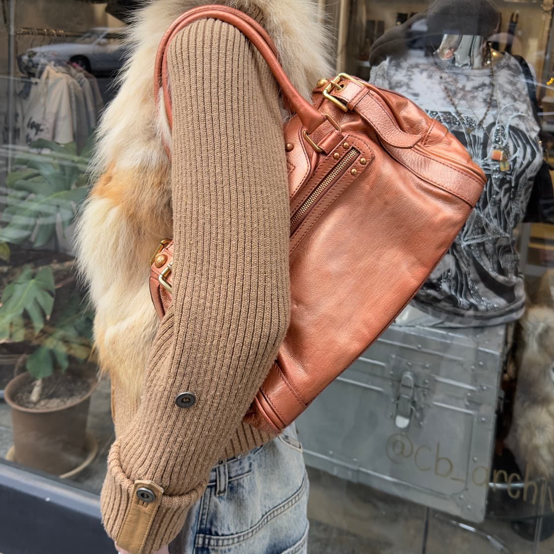 00s 빈티지 돌체앤가바나 코퍼 가죽 가방 상품이미지7