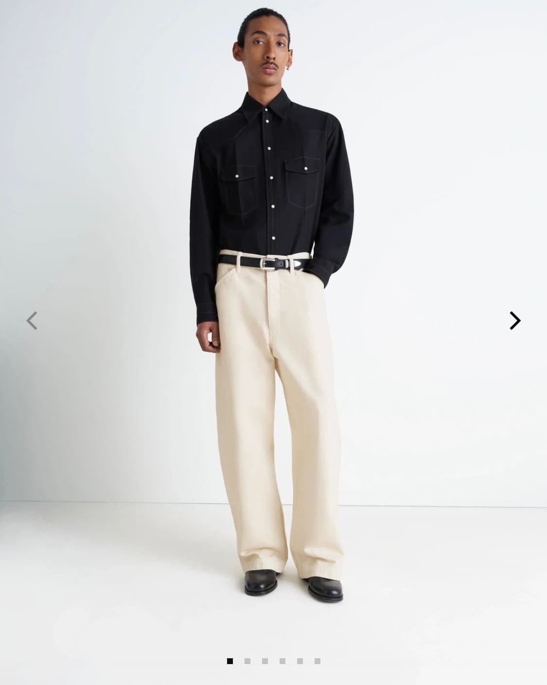 LEMAIRE 르메르 라이트 크림 벨티드 트위스트 데님 L 상품이미지1