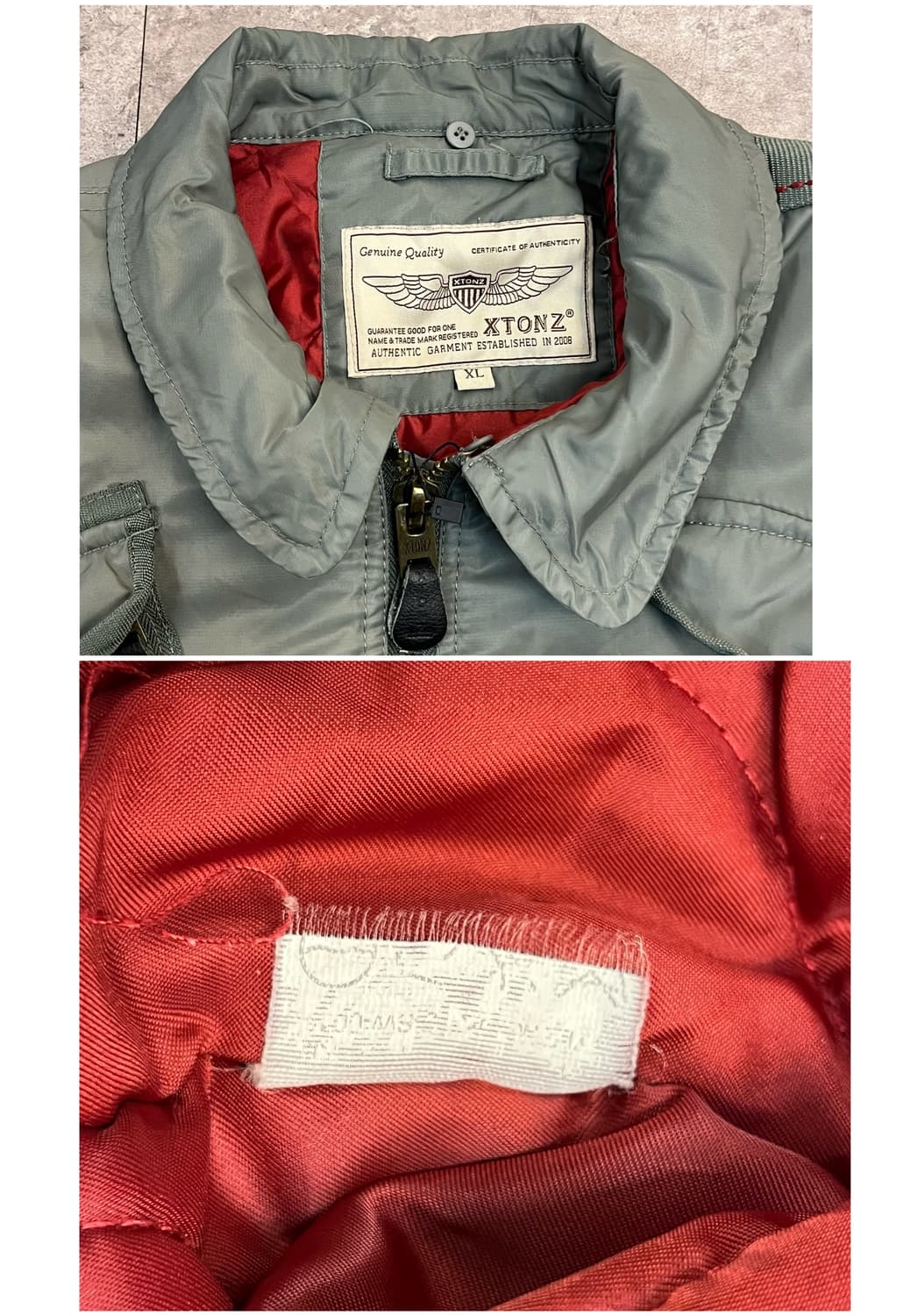 엑스톤즈 항공 점퍼 카키 XL #csz3822 상품이미지3