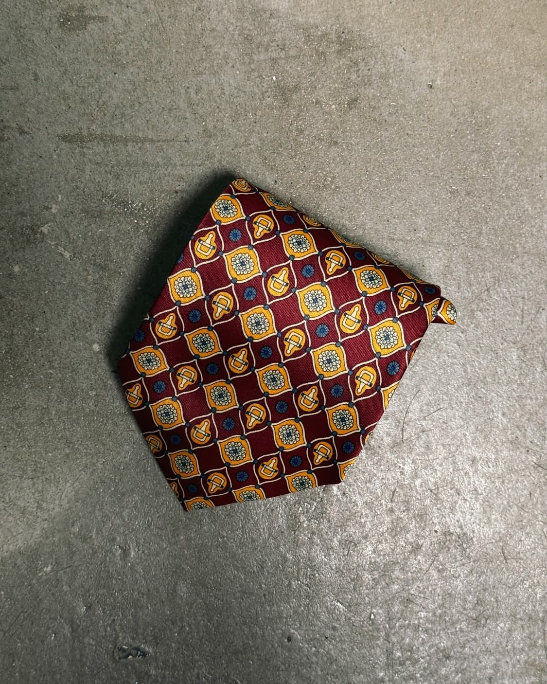 90‘s Rene Chagal 플라워 패턴 명주 실크타이 상품이미지1