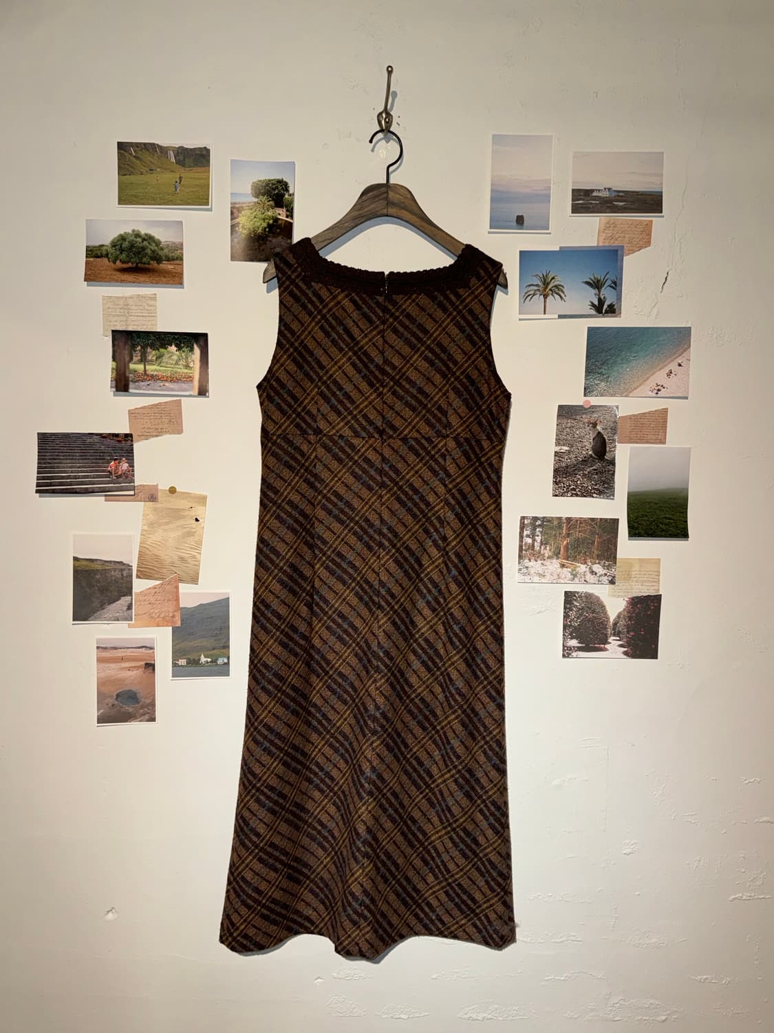 체크 나시 울 원피스 상품이미지7