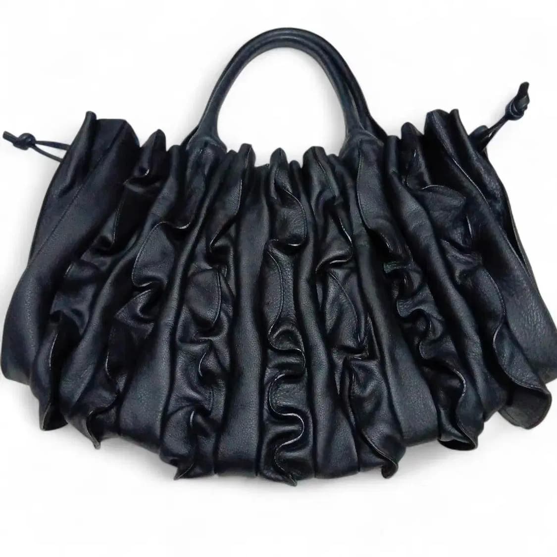 루포 바르셀로나 레더 프릴 보스톤 토트백 꼼데 스타일 상품이미지2