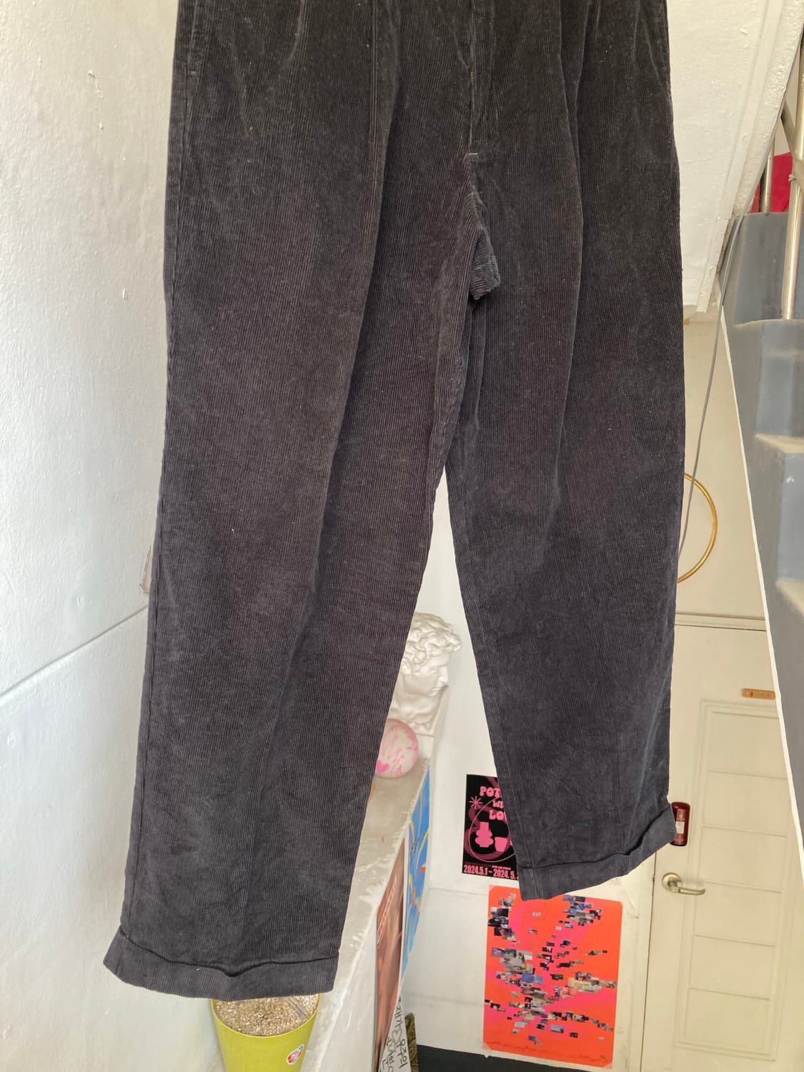 빈티지 베이직 블랙 골덴 팬츠 상품이미지3