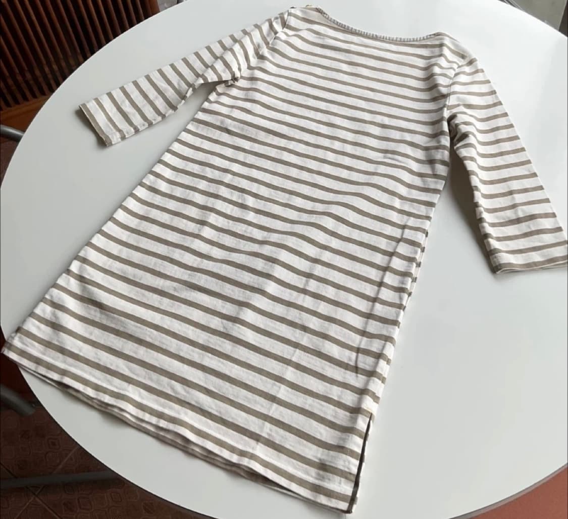 프랑스 Tournier Jersey 원단 스트라이프  원피스(롱 티셔츠) 상품이미지7