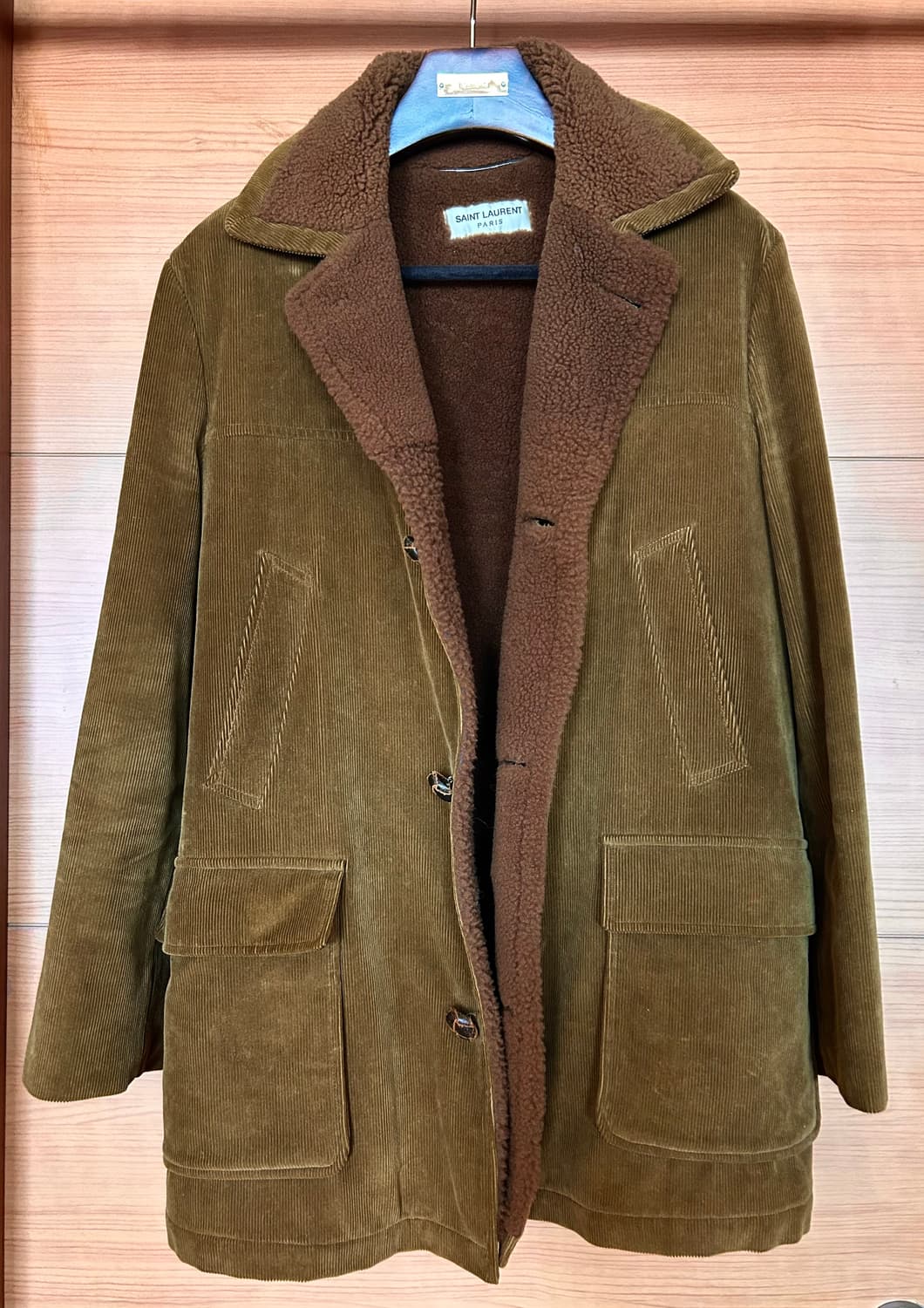 생로랑 코듀로이 무스탕 코트 상품이미지3